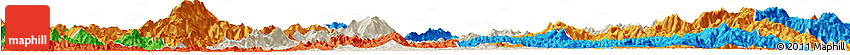 Shaded Relief Horizon Map of Rong An, political outside