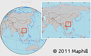 Gray Location Map of Rong An, within the entire country