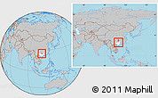 Gray Location Map of Rong An, highlighted parent region, within the entire country