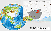 Physical Location Map of Rong An, highlighted country, highlighted parent region