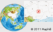 Physical Location Map of Rong An, highlighted country