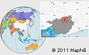 Political Location Map of Rong An, highlighted country, highlighted parent region