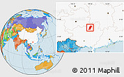 Political Location Map of Rong An, highlighted country
