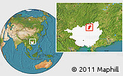Satellite Location Map of Rong An, highlighted parent region