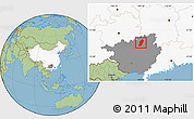 Savanna Style Location Map of Rong An, highlighted country, highlighted parent region