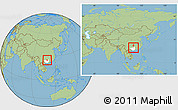 Savanna Style Location Map of Rong An, highlighted parent region, within the entire country