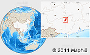 Shaded Relief Location Map of Rong An, highlighted country