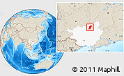 Shaded Relief Location Map of Rong An, highlighted parent region