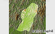 Physical Map of Rong An, darken