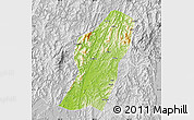 Physical Map of Rong An, lighten, desaturated