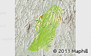 Physical Map of Rong An, lighten, semi-desaturated