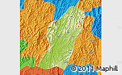 Physical Map of Rong An, political outside