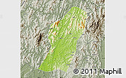 Physical Map of Rong An, semi-desaturated