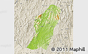 Physical Map of Rong An, shaded relief outside