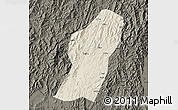 Shaded Relief Map of Rong An, darken