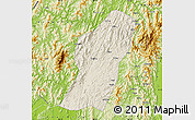 Shaded Relief Map of Rong An, physical outside