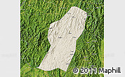 Shaded Relief Map of Rong An, satellite outside