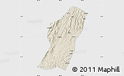 Shaded Relief Map of Rong An, single color outside