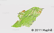 Physical Panoramic Map of Rong An, cropped outside