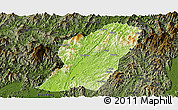 Physical Panoramic Map of Rong An, darken