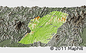 Physical Panoramic Map of Rong An, darken, semi-desaturated