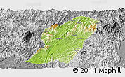 Physical Panoramic Map of Rong An, desaturated