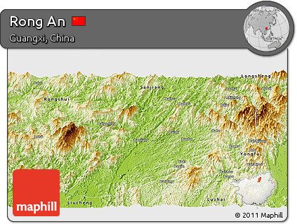 Physical Panoramic Map of Rong An