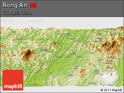 Physical Panoramic Map of Rong An