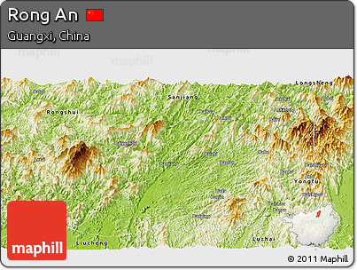 Physical Panoramic Map of Rong An