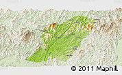 Physical Panoramic Map of Rong An, lighten