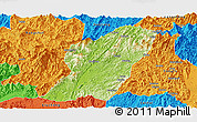 Physical Panoramic Map of Rong An, political outside