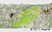 Physical Panoramic Map of Rong An, semi-desaturated
