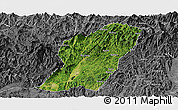 Satellite Panoramic Map of Rong An, desaturated