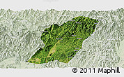 Satellite Panoramic Map of Rong An, lighten