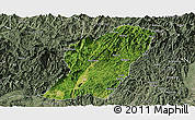 Satellite Panoramic Map of Rong An, semi-desaturated