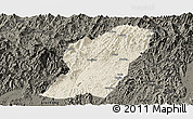 Shaded Relief Panoramic Map of Rong An, darken