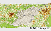 Shaded Relief Panoramic Map of Rong An, physical outside