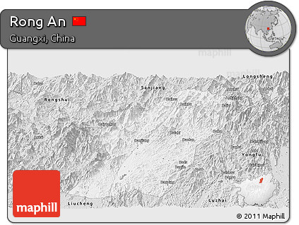 Silver Style Panoramic Map of Rong An
