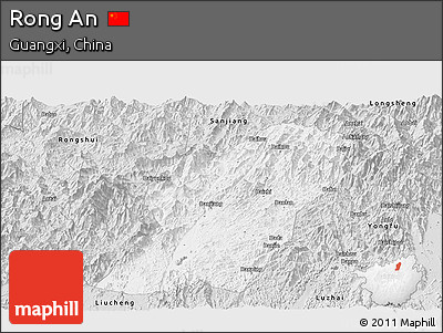 Silver Style Panoramic Map of Rong An