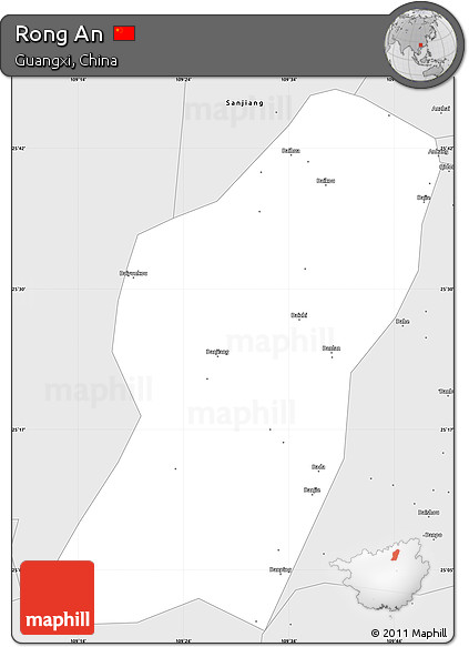 Silver Style Simple Map of Rong An