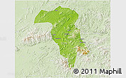 Physical 3D Map of Rong Xian, lighten