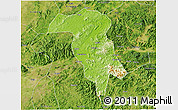 Physical 3D Map of Rong Xian, satellite outside