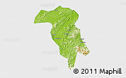 Physical 3D Map of Rong Xian, single color outside