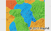 Political 3D Map of Rong Xian