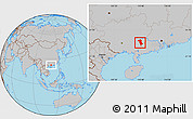 Gray Location Map of Rong Xian