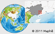 Physical Location Map of Rong Xian, highlighted country, highlighted parent region