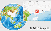 Physical Location Map of Rong Xian, highlighted country