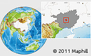 Physical Location Map of Shanglin, highlighted country, highlighted parent region