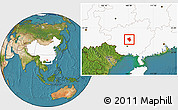 Satellite Location Map of Shanglin, highlighted country