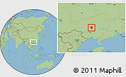 Savanna Style Location Map of Shanglin